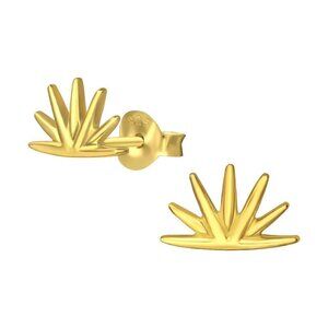 24k Gold Vermeil Simple Half Circle Spike Stud Earrings